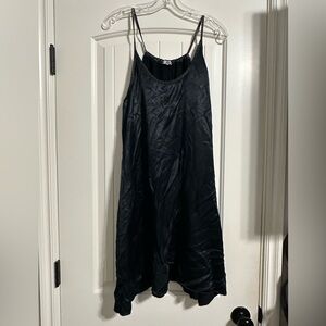 PJ Harlow*Ruby Satin Knee length gown night gown Black Womens size Small S